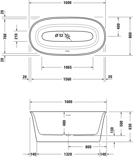   Duravit White Tulip 700468000000000 160x80