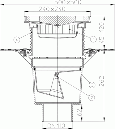 HL 616H/1 Трап с вертикальным выпуском DN110 HL 616H/1 Трап с вертикальным выпуском DN110