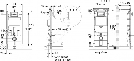 ��������  ������ ��������� Geberit Smyle Square + ������� ����������� ��� �������� Geberit Duofix ���������� 458.125.11.1 4 � 1 � ������� �����