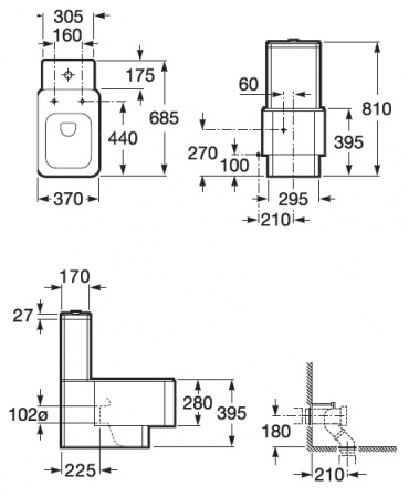 Унитаз-компакт Roca Element 342577000 Унитаз-компакт Roca Element 342577000