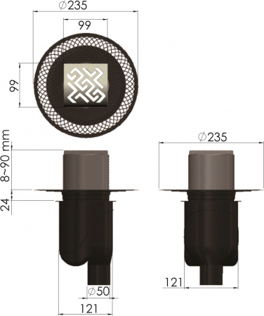 ������� ���� Berges Wasserhaus Platz Antik 094060 10x10 ��, ������