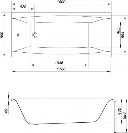   Cersanit Virgo 180x80 + -