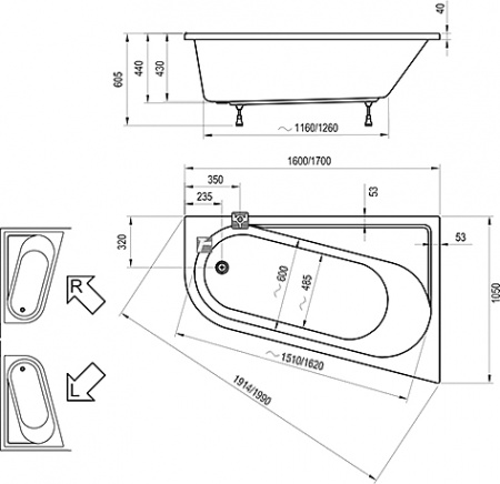   Ravak Chrome CA61000000 160x105 R
