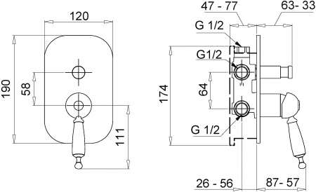  Migliore Oxford ML.OXF-6372.BI.CR   ,    , 