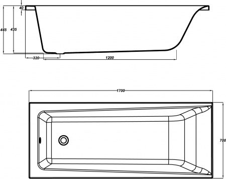   Cersanit Lorena 170x70   + -