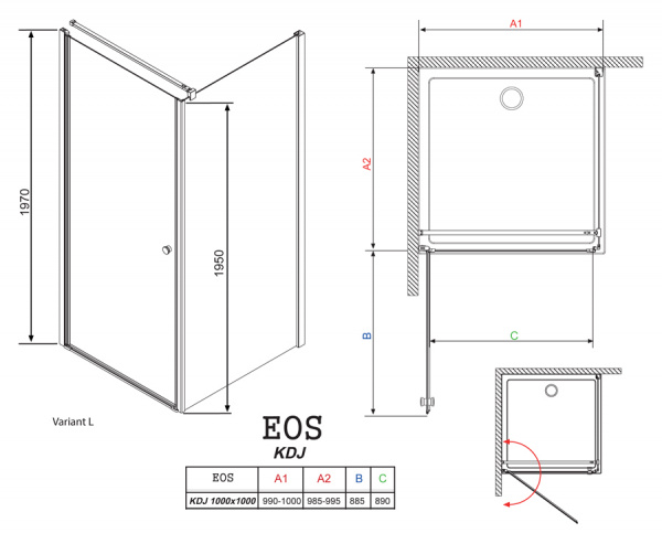   Radaway EOS KDJ 100 100 