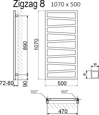 ����������������� ������������� Terma Zigzag 50x107, ������ ��������
