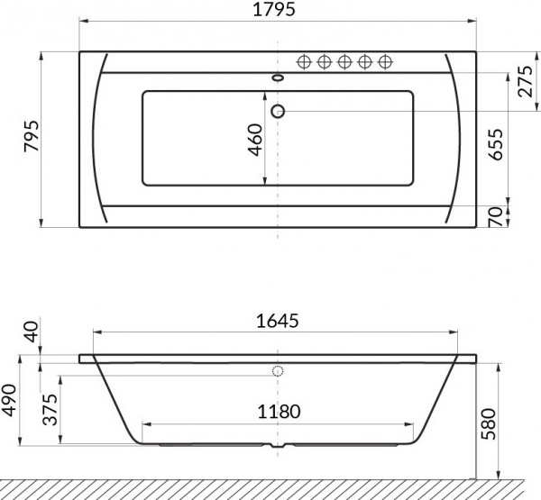   Excellent Aquaria Lux 180x80