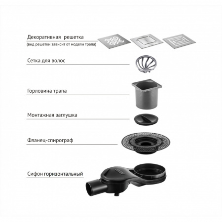 Трап водосток PLATZ Keramik 150х150 нержавеющая сталь , решетка под плитку 093062 Трап водосток PLATZ Keramik 150х150 нержавеющая сталь , решетка под плитку 093062