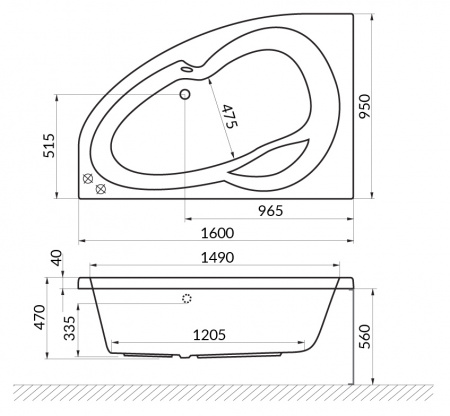 Акриловая ванна Excellent Newa WAEX.NEL16.SOFT 160x95 L Акриловая ванна Excellent Newa WAEX.NEL16.SOFT 160x95 L