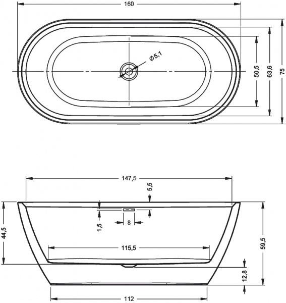   Riho Inspire BD1010500000000 16075, velvet white