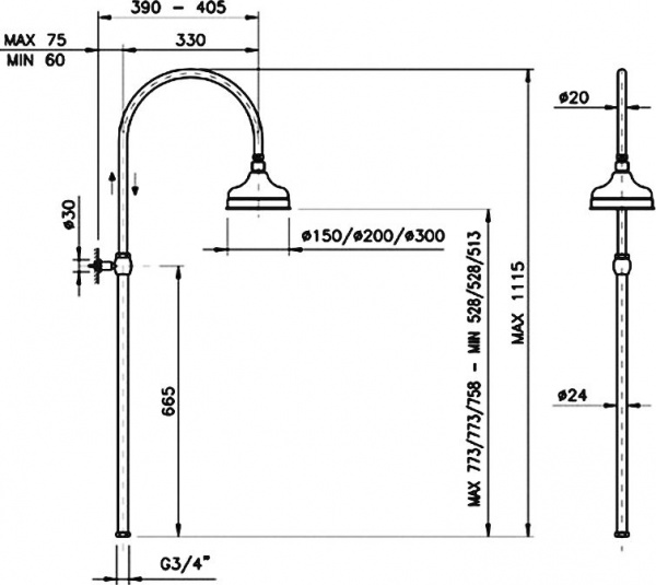 ������� ������ Nicolazzi Classic Shower 5712WS BZ 20