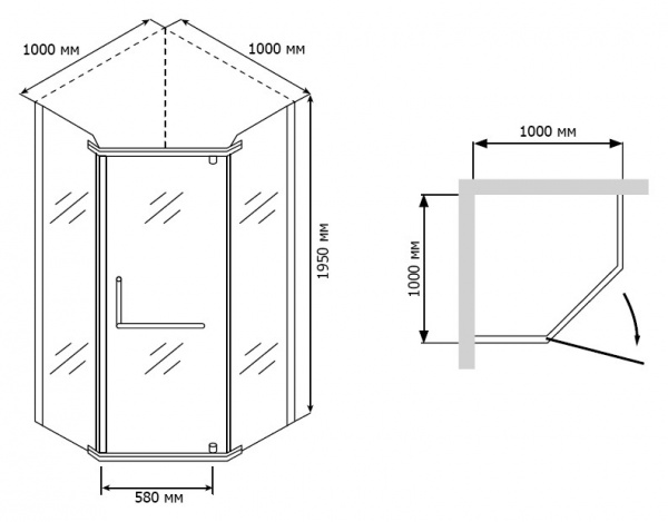   RGW Passage PA-81 900x900x1950  ,  