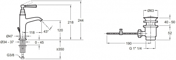  Jacob Delafon Cleo1889 E24307-BGG  