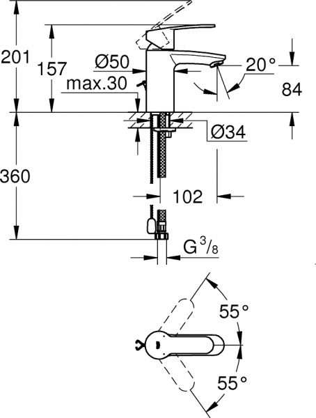  Grohe Eurostyle Cosmopolitan 3355720E  , 