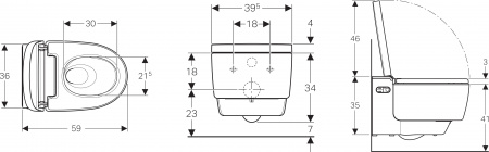 ������ ��������� Geberit AquaClean Mera Comfort 146.214.21.1 � �������� �������� �������, ��������� ����