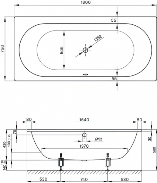  Bette Starlet 1430-000 PLUS 180x75   