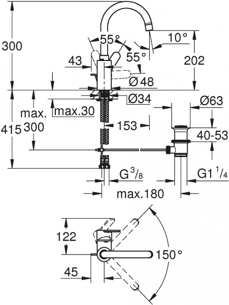  Grohe Eurostyle Cosmopolitan 23043003  