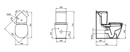 Унитаз-компакт Ideal Standard Connect ARC E803601 угловой Унитаз-компакт Ideal Standard Connect ARC E803601 угловой
