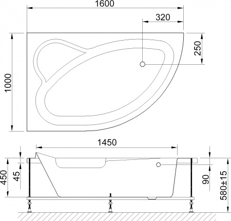   Royal Bath Alpine RB 819101 160x100 L