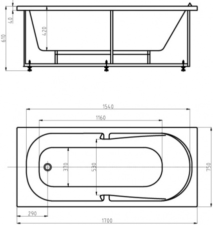 ��������� ����� ������� ��� LEY170-0000021 170x75 ���� �����