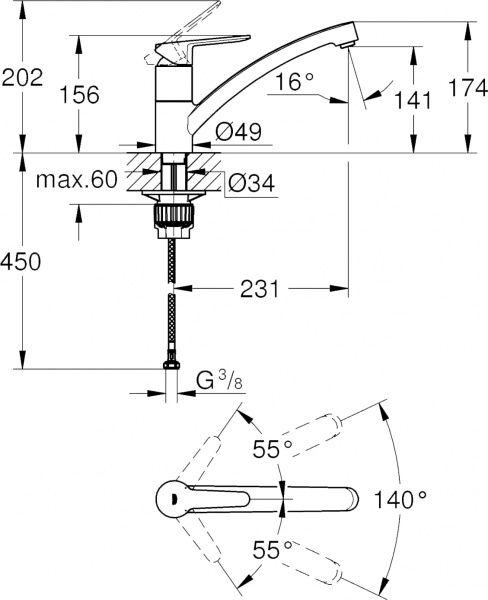  Grohe BauEco 31680000   