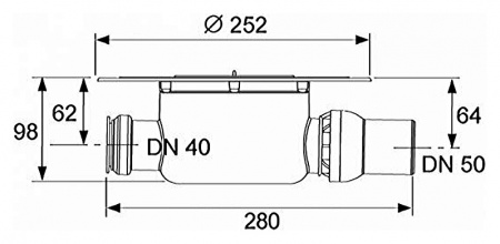      Tece TECEdrainpoint S  DN 50 DN 40  (360 15 00)  