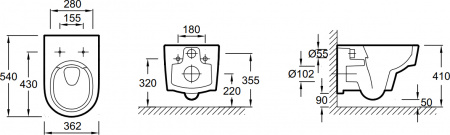 ��������  ������� ����������� ��� �������� Geberit Duofix Delta 458.124.21.1 3 � 1 � ������� ����� + ���� ��� ������� ���������� Jacob Delafon Odeon R
