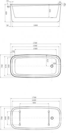 Акриловая ванна Allen Brau Infinity 3 170x78, белая Акриловая ванна Allen Brau Infinity 3 170x78, белая