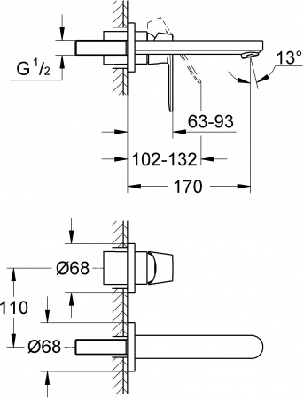  Grohe Eurosmart Cosmopolitan 19381000  