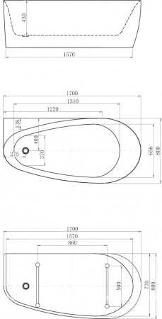 Акриловая ванна Allen Brau Priority 2 170x80, белая матовая Акриловая ванна Allen Brau Priority 2 170x80, белая матовая