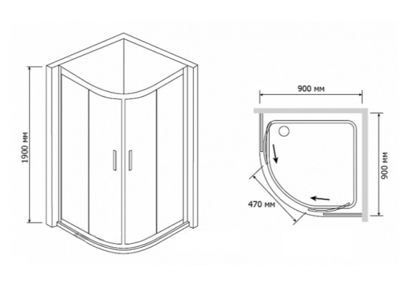   RGW Passage PA-50 900x900x1900  ,  