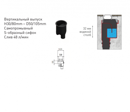 Душевой лоток Berges Wasserhaus C1 Norma 090037 60 см Душевой лоток Berges Wasserhaus C1 Norma 090037 60 см