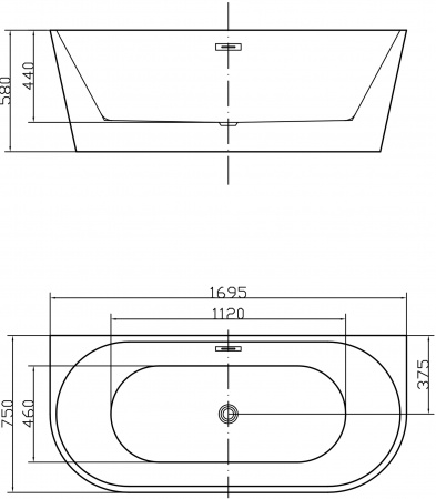 Акриловая ванна Swedbe Vita 8828 170x75 Акриловая ванна Swedbe Vita 8828 170x75