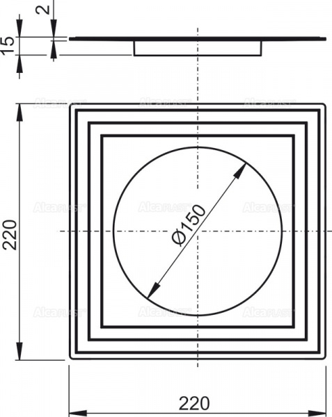  AlcaPlast ,   2   Ø150 APV0005