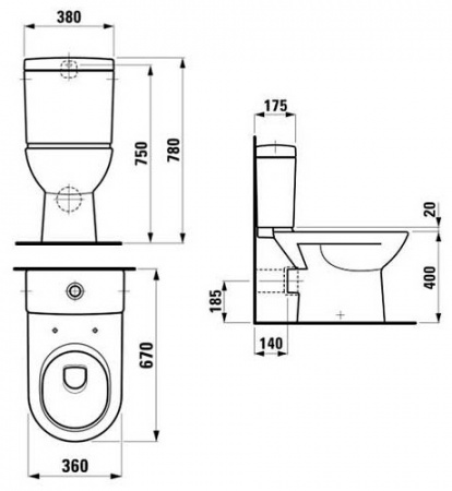 Бачок для унитаза Laufen Pro 8.2695.3.000.291.1 нижняя подводка Бачок для унитаза Laufen Pro 8.2695.3.000.291.1 нижняя подводка
