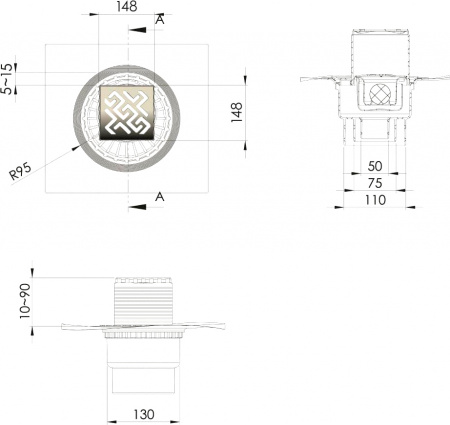 ������� ���� Berges Wasserhaus Zentrum Antik 090465 15 x15 ��, ����
