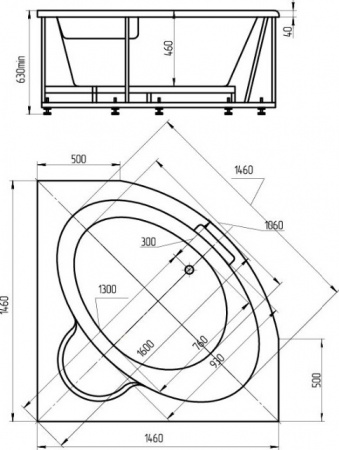 Акриловая ванна Акватек Калипсо KAL146-0000005 145x145 с гидромассажем и экраном Акриловая ванна Акватек Калипсо KAL146-0000005 145x145 с гидромассажем и экраном