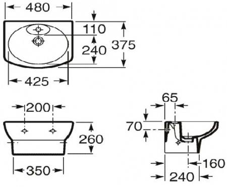 Рукомойник Roca Dama Senso Compacto 327514000 (48 см) Рукомойник Roca Dama Senso Compacto 327514000 (48 см)