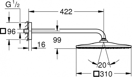   Grohe Rainshower Mono 310 Cube 26564000
