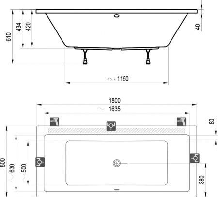   Ravak Formy 01 180x80  