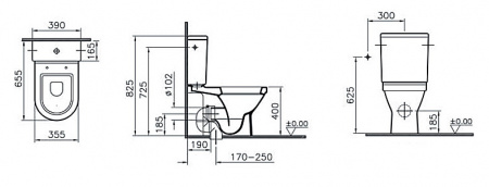 Унитаз-компакт VitrA S50 9736B003-1163 Унитаз-компакт VitrA S50 9736B003-1163