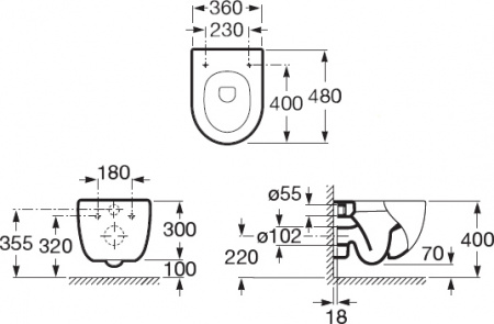       Geberit Duofix Delta 458.124.21.1 3  1    + - Roca Meridian 8012AC004  