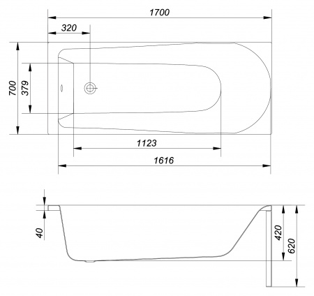   Cersanit Flavia 170x70 + -