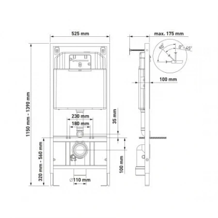 Инсталляция NOVUM 525, кнопка F5, унитаз OKUS, сиденье дюропласт Toma Slim SO 043273 Инсталляция NOVUM 525, кнопка F5, унитаз OKUS, сиденье дюропласт Toma Slim SO 043273