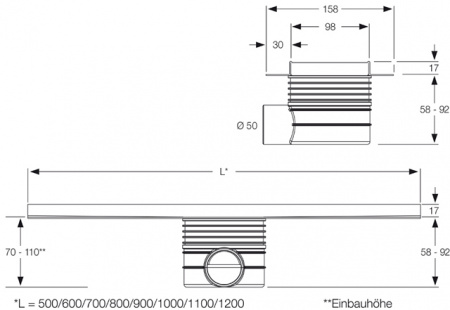  ()       Mepa Duschrinne Fliese (1000) 150328