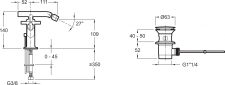  Jacob Delafon Purist E14596-3-CP  