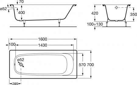   Roca Continental 21290200R 160x70 ,    + 