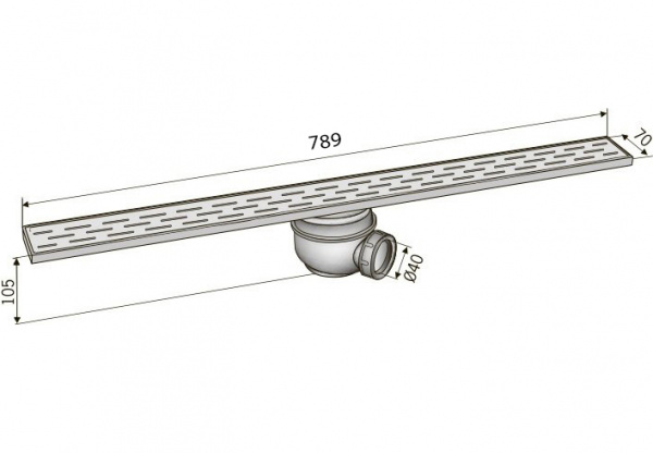   ACO Showerdrain 405719  . 800 .
