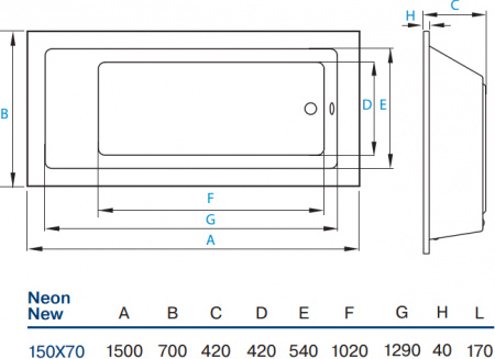 Акриловая ванна Koller Pool Neon new 150x70 Акриловая ванна Koller Pool Neon new 150x70